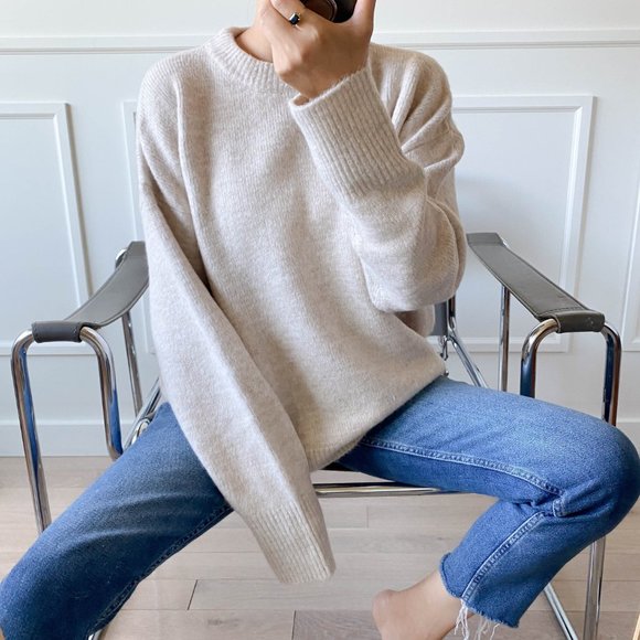 (✨LAST ONE✨) Thick Sweater Wool/Mohair Cream - Picture 5 of 15